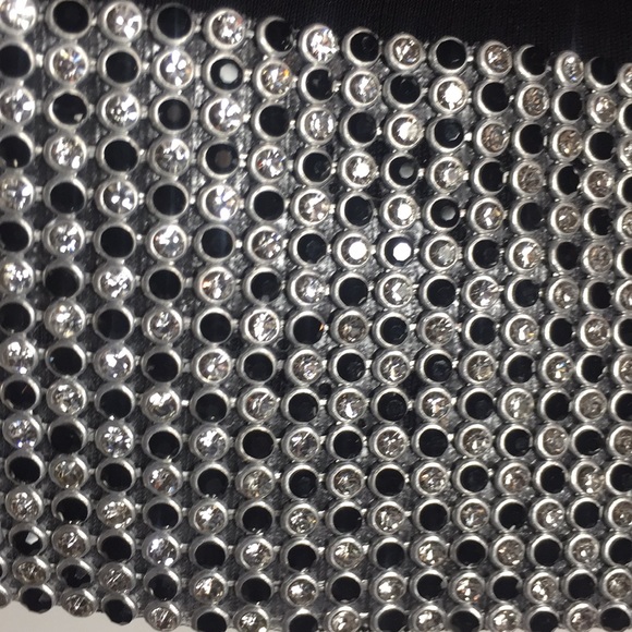 NWT Sheri Bodell black with rhinestone coord matching skirt & top set small - Picture 8 of 8